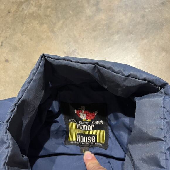 Vintage 80s Manor House Navy Goose Down Puffer Vest - Picture 4 of 4